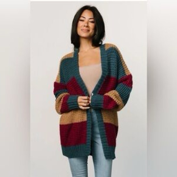Baltic Born Sweaters - Baltic Born Multicolor Oversized Chunky Knit Cardigan